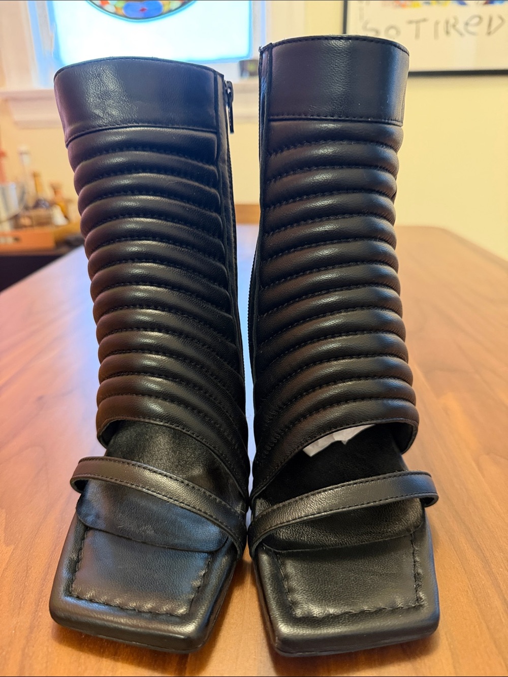 NWOT Black Quilted Ankle Bootie